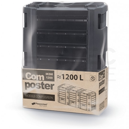 0Kompostownik 1200L 3-komorowy czarny 719x1980x826mm Module Compogreen Propserplast