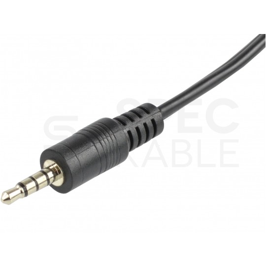 Adapter AUX mini Jack 3,5mm 4-polowy (wtyk) / 2x mini Jack 3,5mm (gniazdo) Słuchawki + Mikrofon na kablu 20cm LANBERG