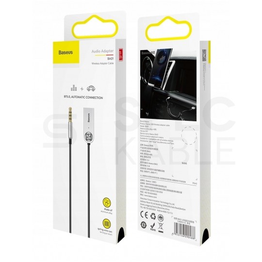 Adapter Bluetooth 5.0 Odbiornik transmiter Audio do gniazda AUX mini Jack 3,5mm BASEUS