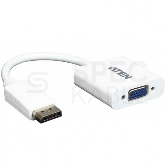 Adapter DisplayPort -> VGA (D-Sub VGA 15-pin) Full HD (wtyk / gniazdo) biały ATEN VC925