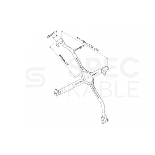 Adapter do monitorów LCD 17-30 cali 8kg bez otworów w standardzie VESA DIGITUS