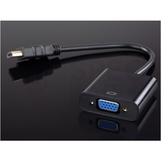 Adapter HDMI -> SVGA (D-Sub 15-pin) Full HD (wtyk / gniazdo) czarny 20cm