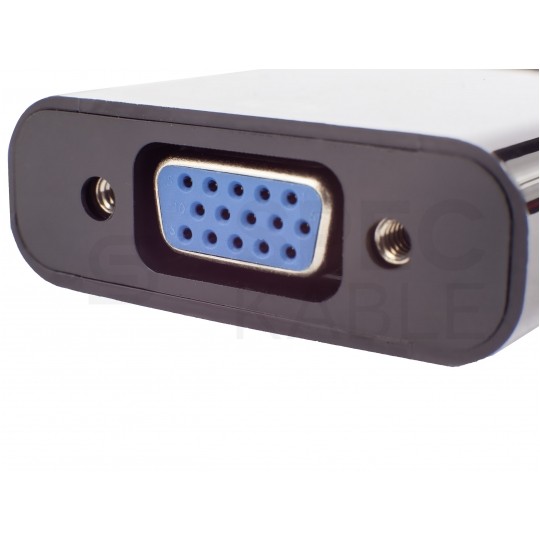 Adapter HDMI -> SVGA (D-Sub 15-pin) Full HD (wtyk / gniazdo) czarny 20cm