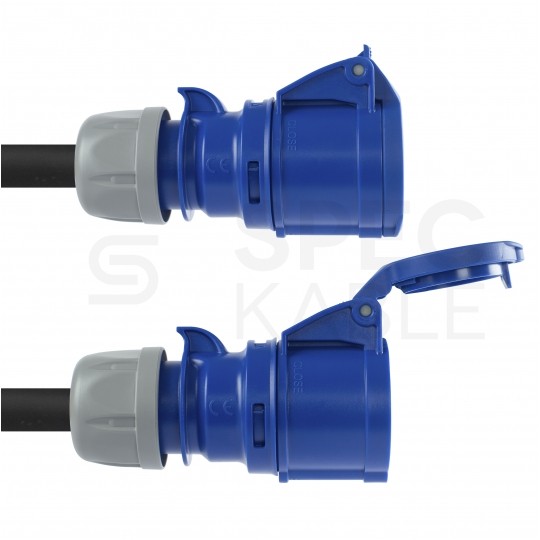 Adapter kempingowy gniazdo 3P 16A / wtyk 2P+Z Uni-Schuko 16A 230V IP44 na kablu OW 3x2,5mm2 0,5m