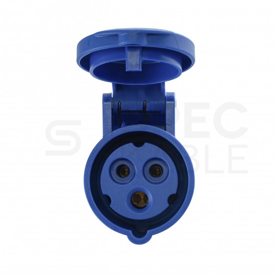 Adapter kempingowy gniazdo 3P 16A / wtyk 2P+Z Uni-Schuko 16A 230V IP44 na kablu OW 3x2,5mm2 0,5m