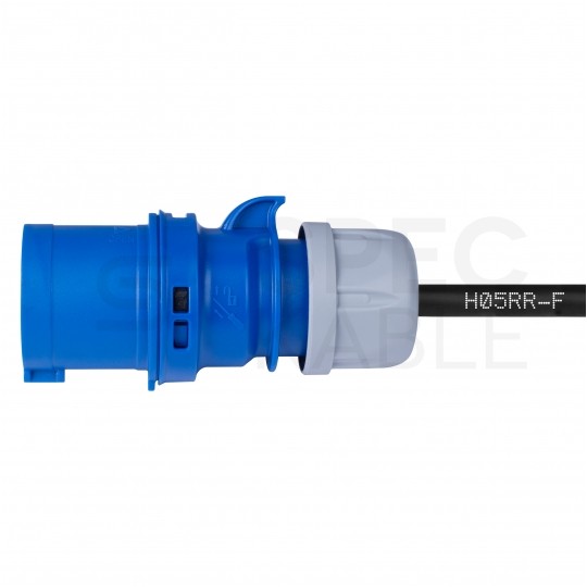 Adapter kempingowy wtyk 3P 16A / listwa zasilająca gumowa 2x 2P+Z 16A 230V IP44 na kablu OW 3x2,5mm2 0,5m