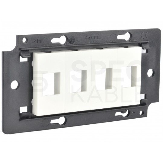 Adapter keystone pojedynczy 1M 22,5x45 biały Mediabox Alantec