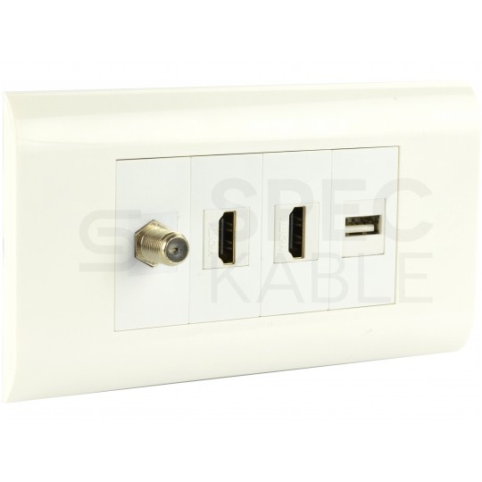 Adapter keystone pojedynczy 1M 22,5x45 biały Mediabox Alantec