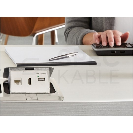 Adapter keystone pojedynczy 1M 22,5x45 biały Mediabox NEKU