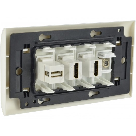 Adapter keystone pojedynczy 1M 22,5x45 biały Mediabox NEKU