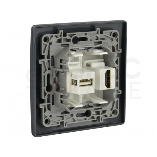 Adapter keystone pojedynczy 1M 22,5x45 biały Mediabox NEKU