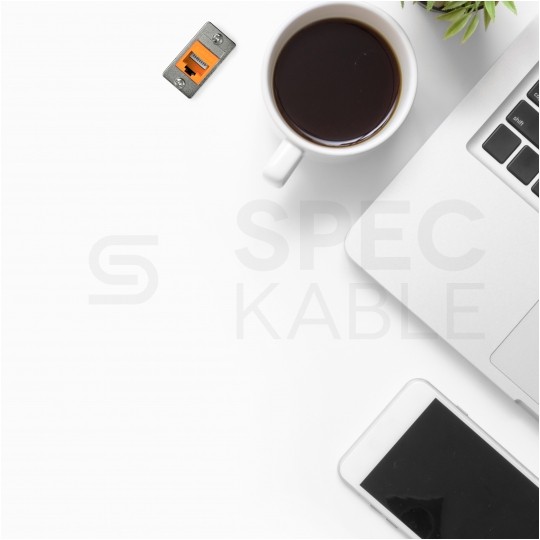 Adapter keystone pojedynczy metalowy 35,5x19,1mm montaż do obudowy NEKU