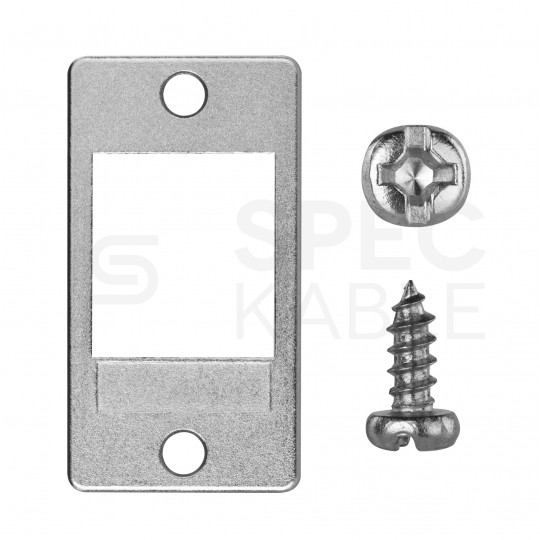 Adapter keystone pojedynczy metalowy 35,5x19,1mm montaż do obudowy NEKU