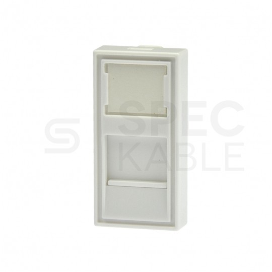 Adapter keystone pojedynczy z przesłoną 1M 22,5x45 biały Mediabox