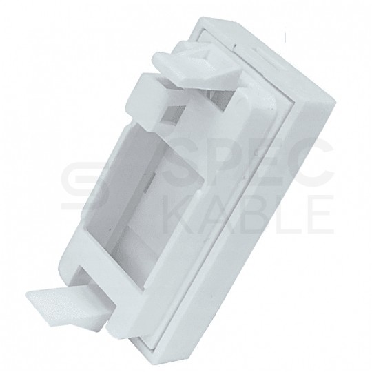 Adapter keystone pojedynczy z przesłoną 1M 22,5x45 biały Mediabox Alantec