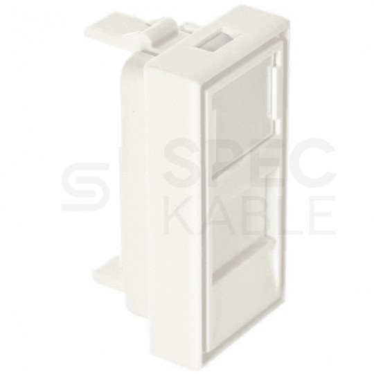 Adapter keystone pojedynczy z przesłoną 1M 22,5x45 biały Mediabox Alantec