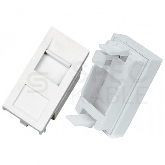 Adapter keystone pojedynczy z przesłoną 1M 22,5x45 biały Mediabox Alantec