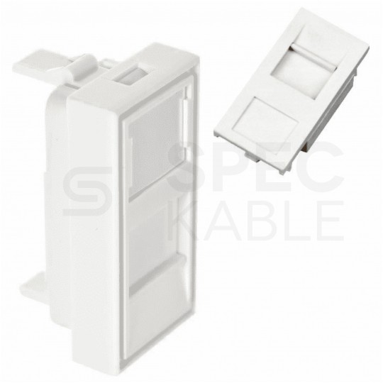 Adapter keystone pojedynczy z przesłoną 1M 22,5x45 biały Mediabox Alantec