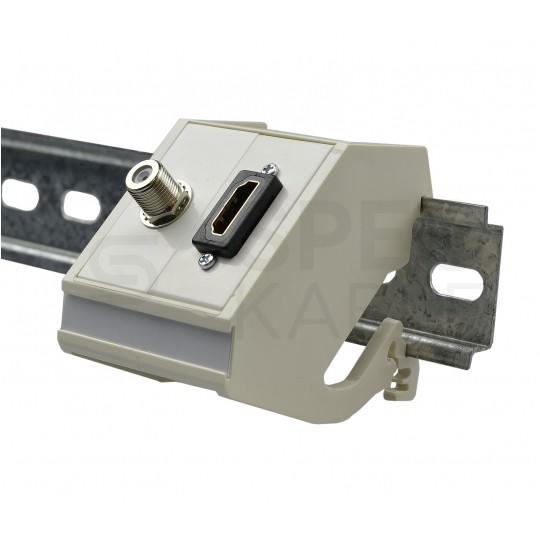Adapter montażowy dla modułu 2M 45x45 na szynę DIN TH35 biały Mediabox