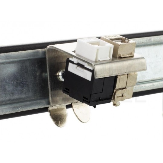 Adapter montażowy keystone podwójny na szynę DIN TH35 metalowy Alantec