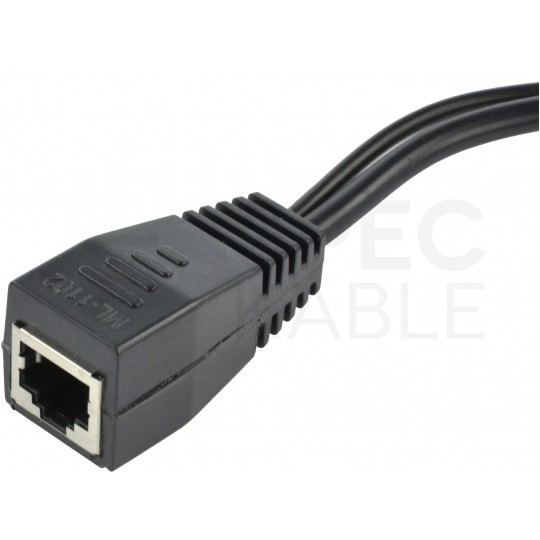 Adapter PoE do sieci LAN 2-częściowy (gniazdo DC + wtyk / gniazdo RJ45 8p8c) + (wtyk DC + wtyk / gniazdo RJ45 8p8c)