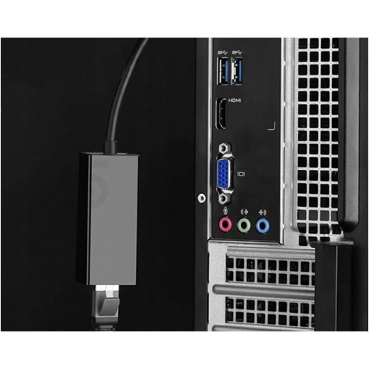 Adapter sieciowy USB 3.0 A / Gigabit Ethernet RJ45 [8p8c] (wtyk / gniazdo) srebrny 12cm