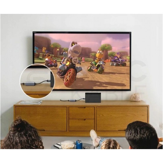 Adapter sieciowy USB 3.0 A / Gigabit Ethernet RJ45 [8p8c] (wtyk / gniazdo) srebrny 12cm