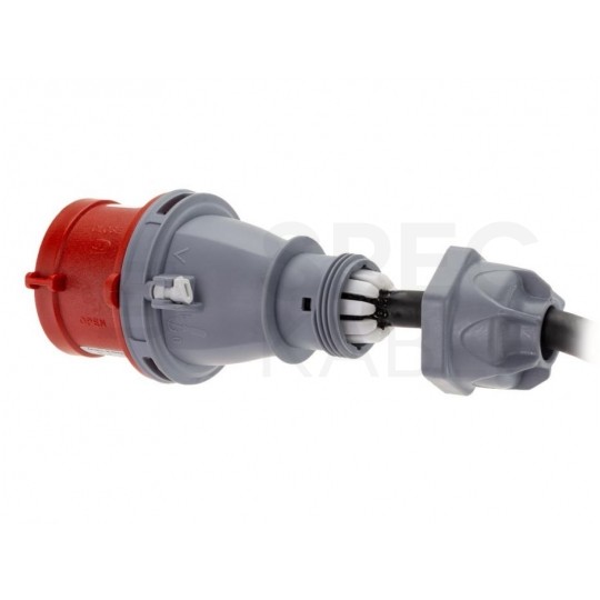 Adapter siłowy wtyk [5p] 16A / gniazdo [2P+Z] 16A 230V IP44 na kablu OW 3x1,5mm2 0,5m