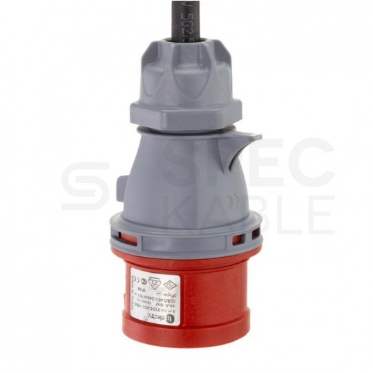 Adapter siłowy wtyk [5p] 16A / gniazdo [5p] 32A 400V IP44 na kablu OW 5x2,5mm2 0,5m