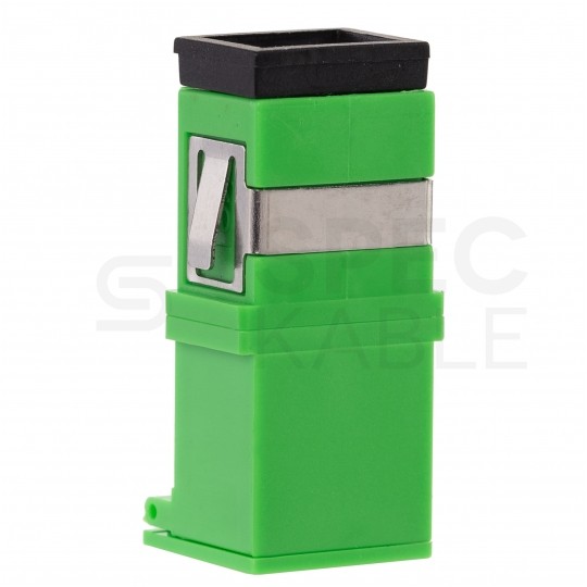 Adapter światlowodowy FO SM simplex SC/APC-SC/APC SLIM z klapką zabezpieczajacą