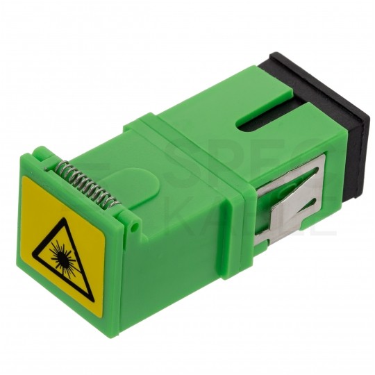 Adapter światlowodowy FO SM simplex SC/APC-SC/APC SLIM z klapką zabezpieczajacą