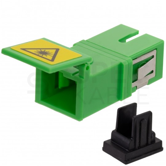 Adapter światlowodowy FO SM simplex SC/APC-SC/APC SLIM z klapką zabezpieczajacą