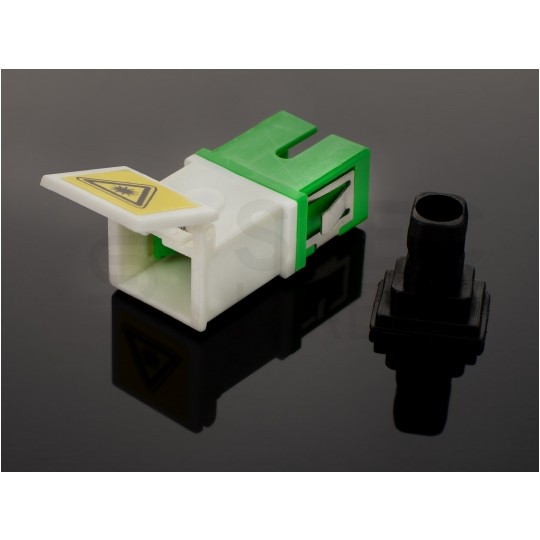 Adapter światlowodowy FO SM simplex SC/APC-SC/APC SLIM z klapką zabezpieczajacą TLC