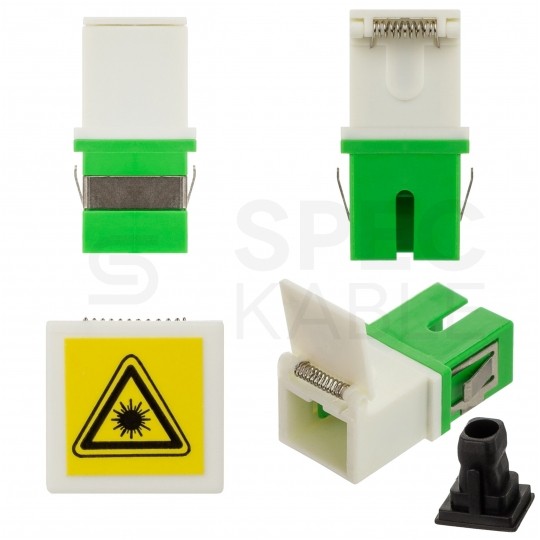 Adapter światlowodowy FO SM simplex SC/APC-SC/APC SLIM z klapką zabezpieczajacą TLC