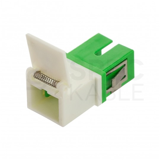 Adapter światlowodowy FO SM simplex SC/APC-SC/APC SLIM z klapką zabezpieczajacą TLC