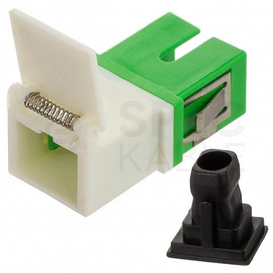 Adapter światlowodowy FO SM simplex SC/APC-SC/APC SLIM z klapką zabezpieczajacą TLC
