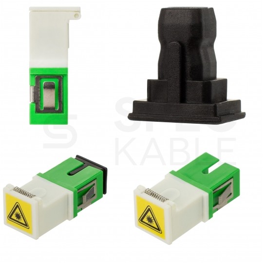 Adapter światlowodowy FO SM simplex SC/APC-SC/APC SLIM z klapką zabezpieczajacą TLC