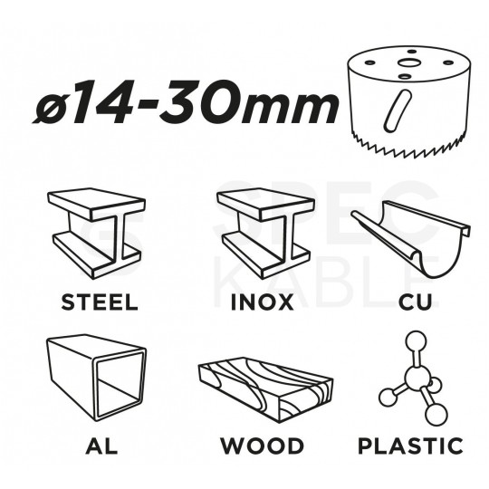 Adapter, trzpień do otwornic Bimetalowych 14-30mm GRAPHITE 57H938