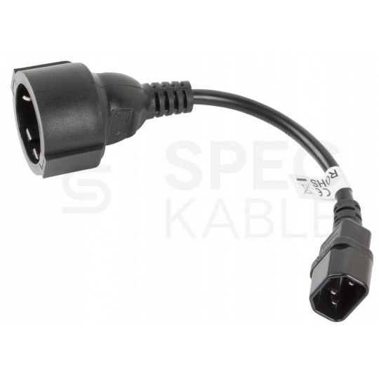 Adapter zasilający 230V do UPS gniazdo [2P+Z] Schuko / gniazdo IEC320 C14 złącze komputerowe (męskie) 20cm LANBERG