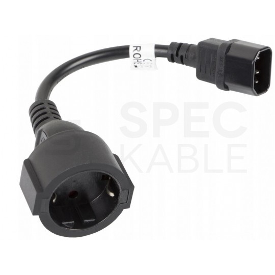 Adapter zasilający 230V do UPS gniazdo [2P+Z] Schuko / gniazdo IEC320 C14 złącze komputerowe (męskie) 20cm LANBERG