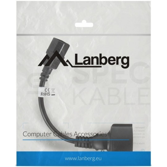 Adapter zasilający 230V do UPS gniazdo [2P+Z] Schuko / gniazdo IEC320 C14 złącze komputerowe (męskie) 20cm LANBERG