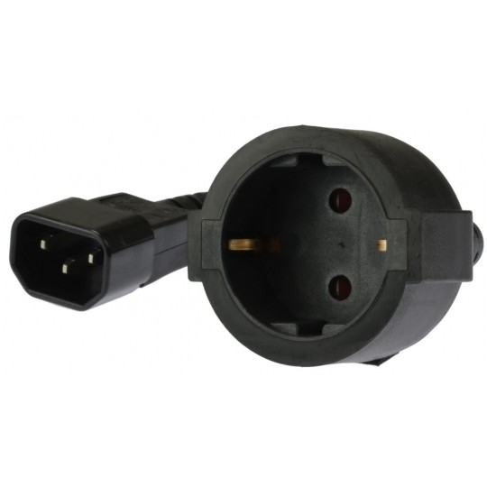 Adapter zasilający 230V do UPS gniazdo [2P+Z] Schuko / gniazdo IEC320 C14 złącze komputerowe (męskie) 20cm LANBERG