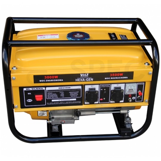 Agregat prądotwórczy 3500W 230V 1-fazowy generator prądu HEX-GEN 3500 VOLT