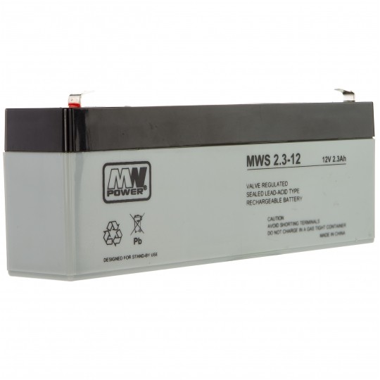 Akumulator AGM do systemów alarmowych 12V 2,3Ah MWS bezobsługowy (Faston 187) MW Power