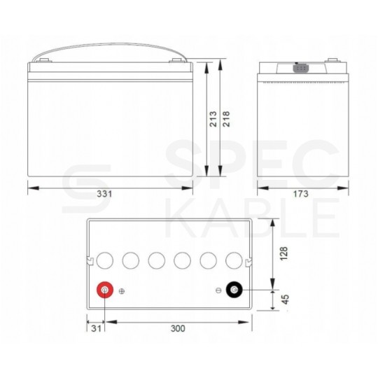 Akumulator AGM do zasilacza UPS 12V 100Ah bezobsługowy (śruba M8) VOLT OPTI