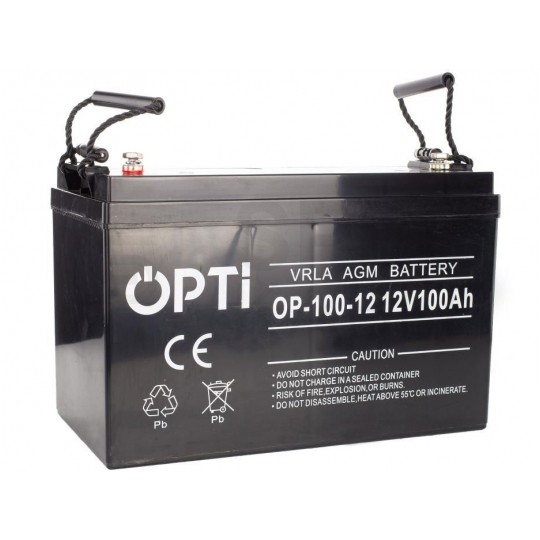 Akumulator AGM do zasilacza UPS 12V 100Ah bezobsługowy (śruba M8) VOLT OPTI