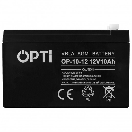 Akumulator AGM do zasilacza UPS 12V 10Ah bezobsługowy (Faston 187) VOLT OPTI