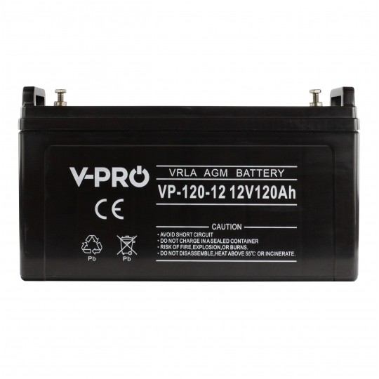 Akumulator AGM do zasilacza UPS 12V 120Ah bezobsługowy (śruba M8) VOLT VPRO