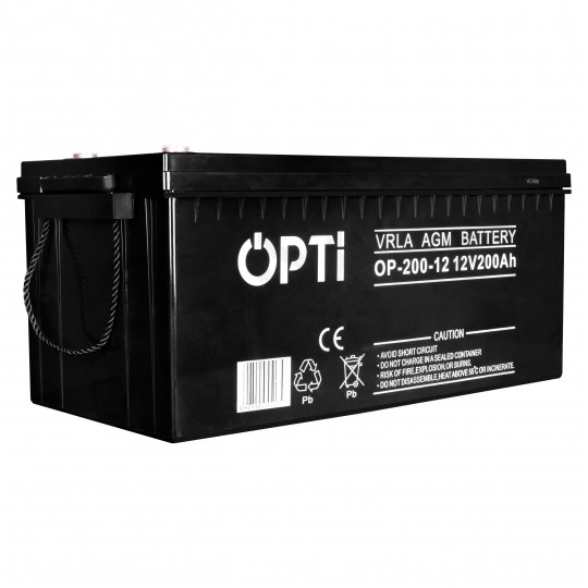 Akumulator AGM do zasilacza UPS 12V 200Ah bezobsługowy (śruba M8) VOLT OPTI