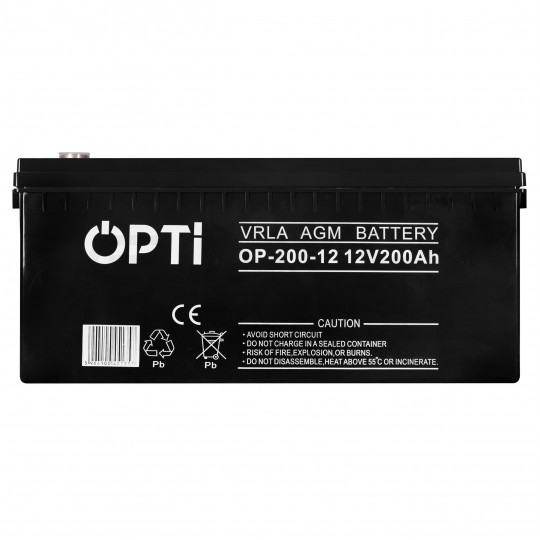 Akumulator AGM do zasilacza UPS 12V 200Ah bezobsługowy (śruba M8) VOLT OPTI